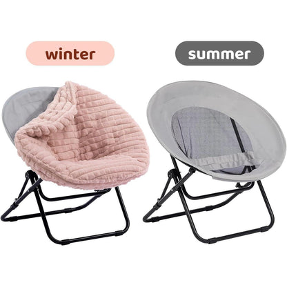 Klappsessel Rund Plüsch Rosa – Bequemer Relaxsessel für Wohnzimmer