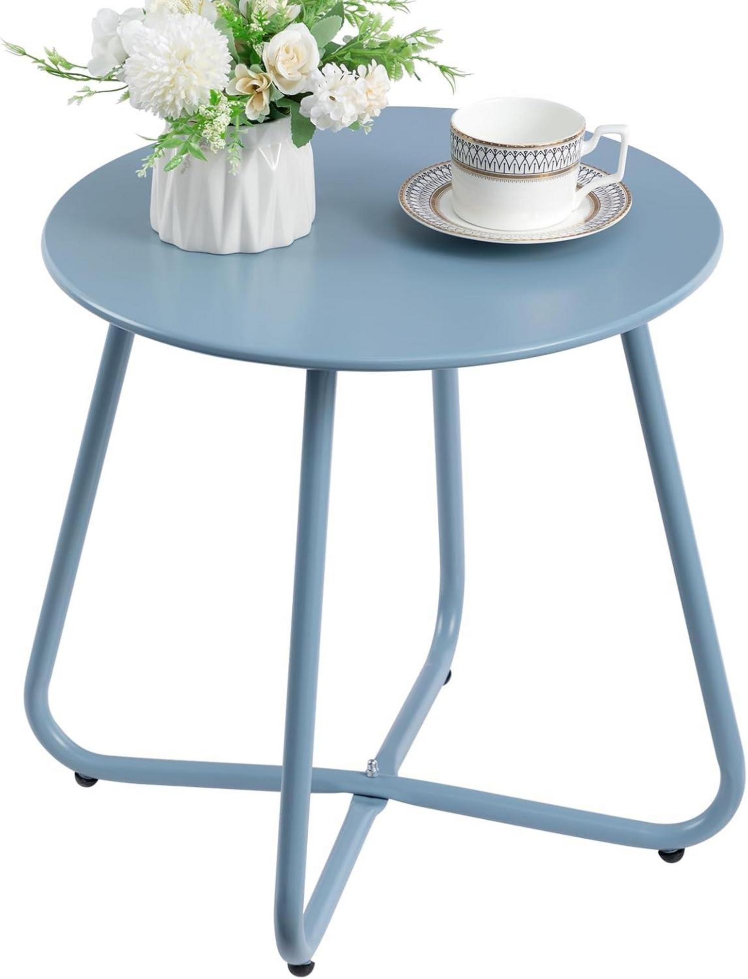 Beistelltisch Klein Metall Rund Wetterfest Outdoor Garten Terrasse