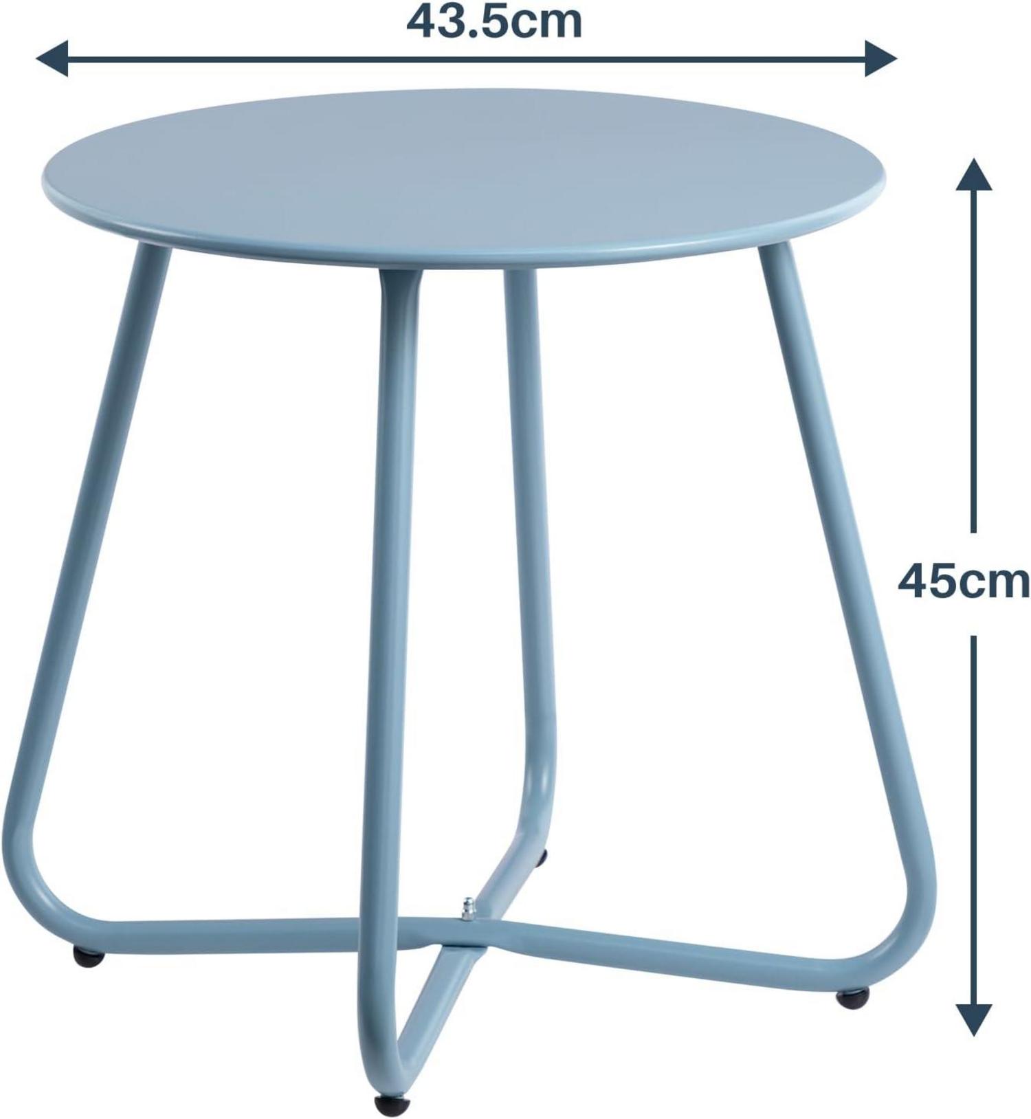 Beistelltisch Klein Metall Rund Wetterfest Outdoor Garten Terrasse