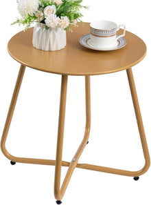 Terrassen-Beistelltisch Metall Rund Gold 43x43cm