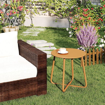 Beistelltisch Outdoor Balkontisch Rund Gold H43 cm T43 cm
