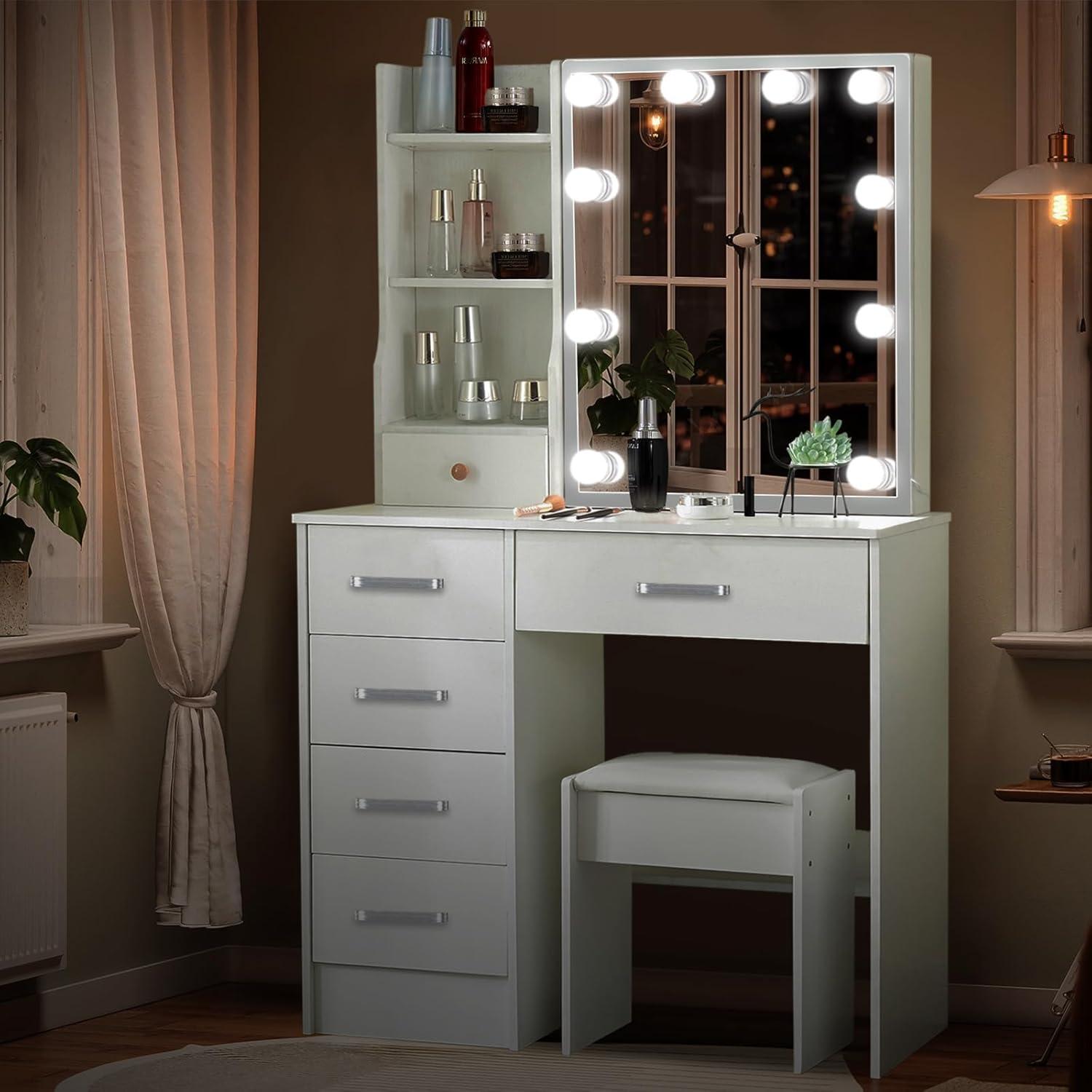 Schminktisch LED-Beleuchtung Spiegel Make-up Kosmetiktisch Farben