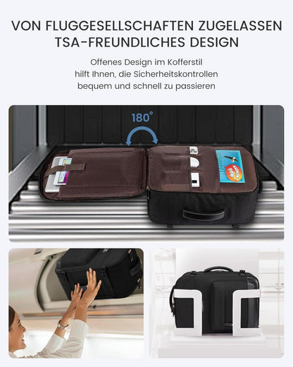 LOVEVOOK Rucksack Handgepäck 45L Cabin Bag für Reise Schwarz