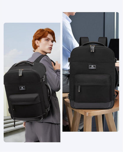 Handgepäck Rucksack 45L Schwarz Weekender 17,3 Zoll Laptop Business