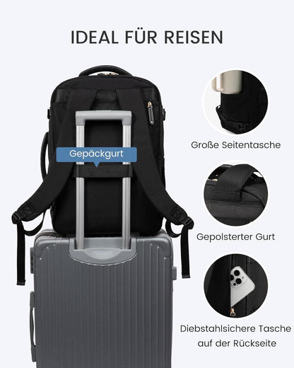 Handgepäck Rucksack 45L für Reisen Business Schwarz