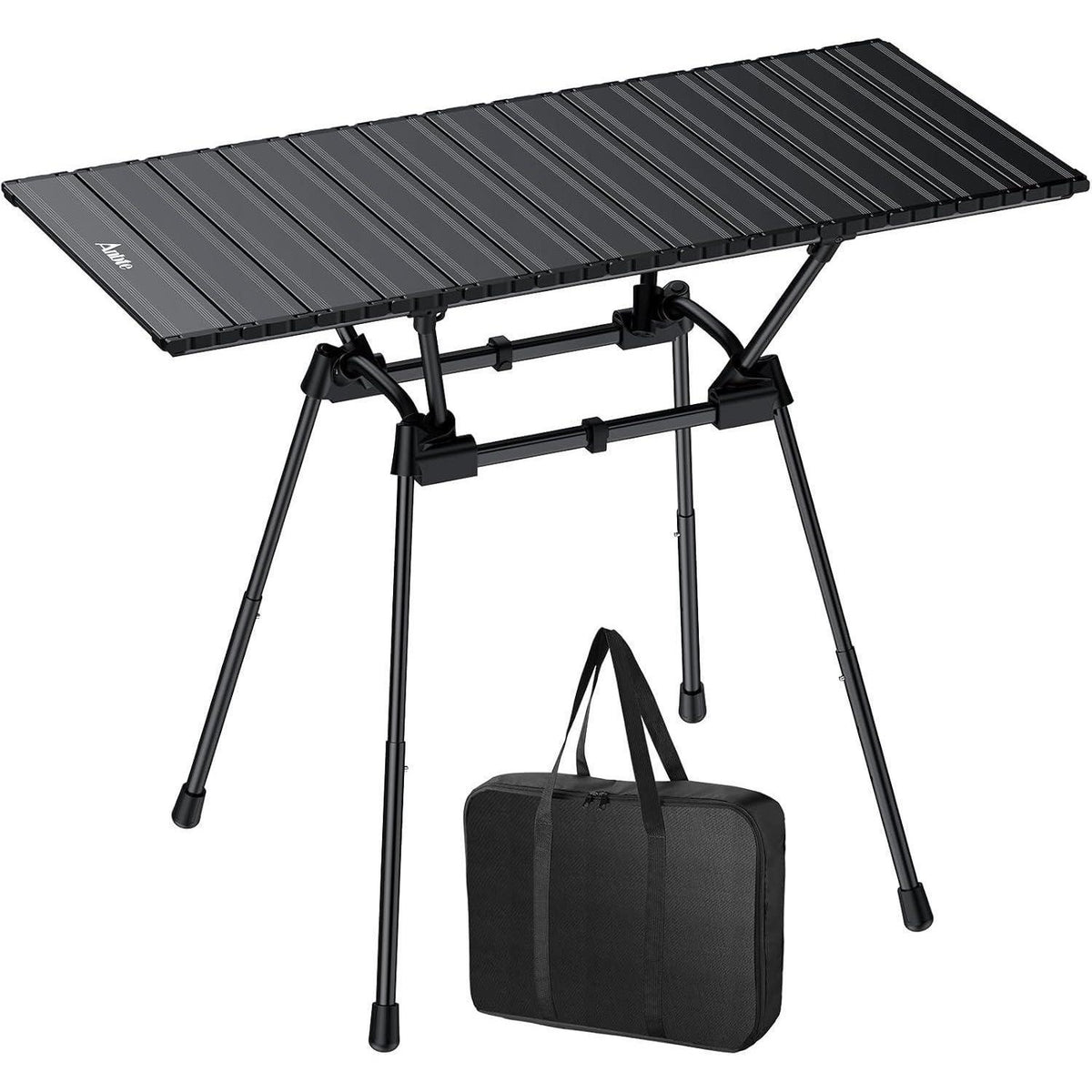Aluminium Campingtisch klappbar, 4 Höhen, 88x40cm, Schwarz