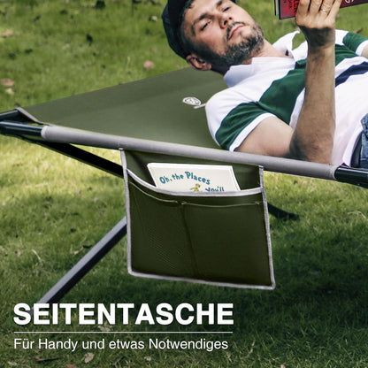 XXL Feldbett 214cm Grün 300kg belastbar klappbar für Camping