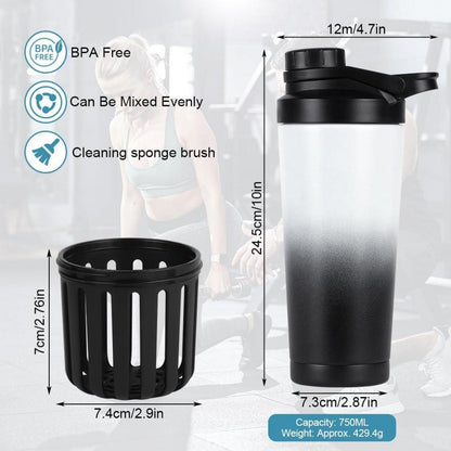 Edelstahl Protein Shaker Thermosbecher 750ml mit Scale Leak