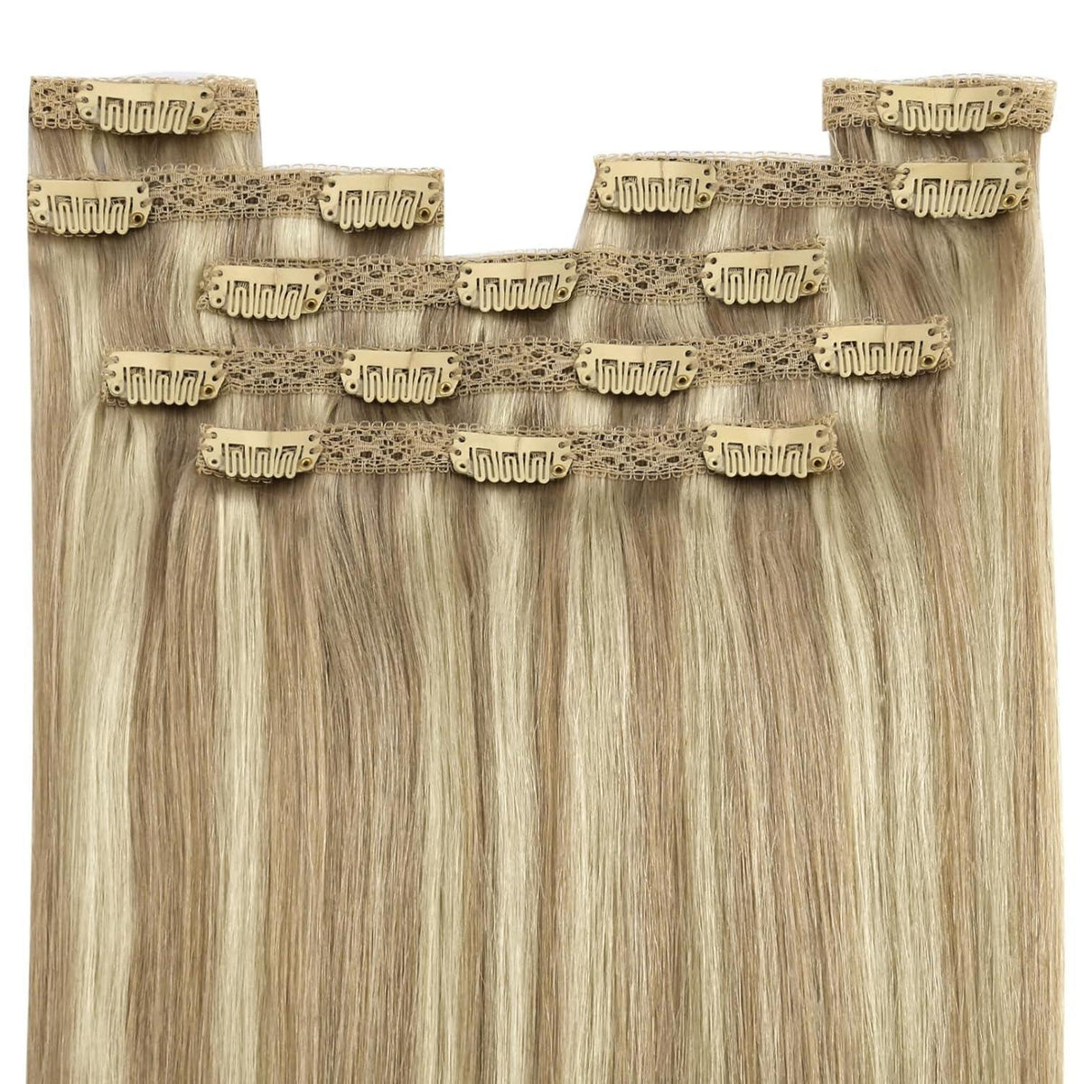 Echthaar Clip-in Extensions Blond 55 cm – 120g