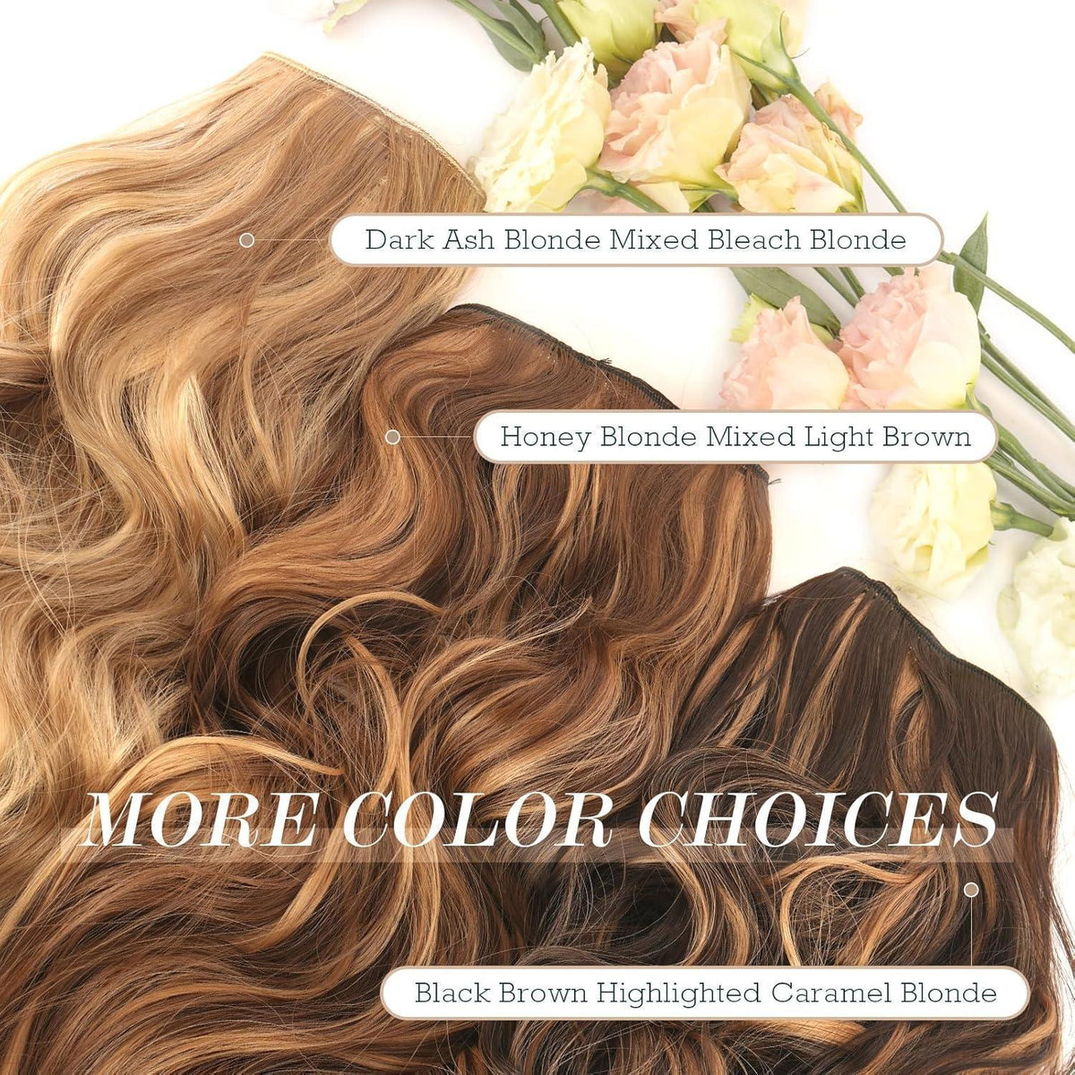 Haarverlängerung gewellt, dreckiges Blond, 40cm