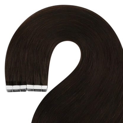 Echthaar Tape Extensions Braun 50cm – Dunkelbraun Haarverlängerung