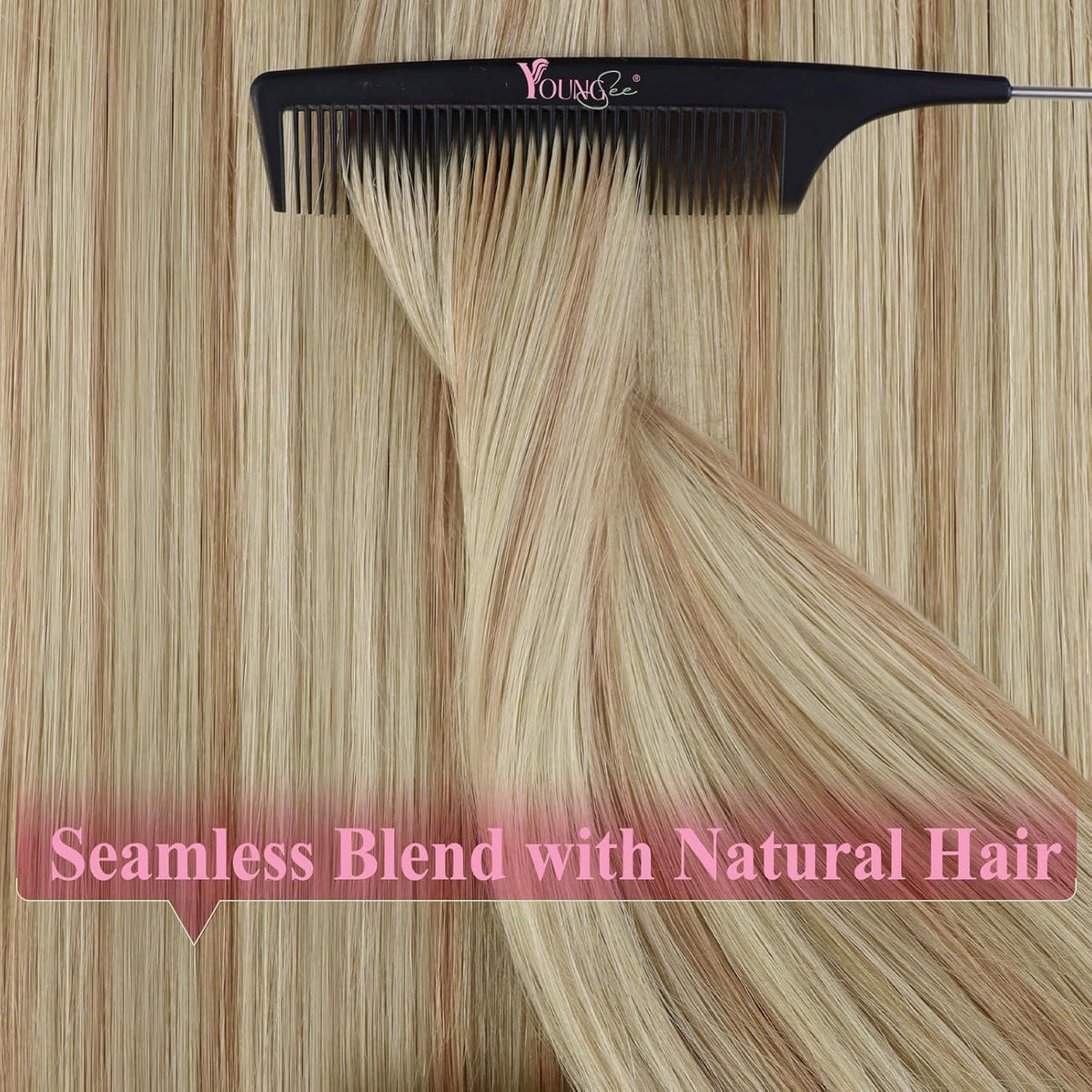 Echthaar Tape Extensions Blond 50cm Aschblond/Platinblond