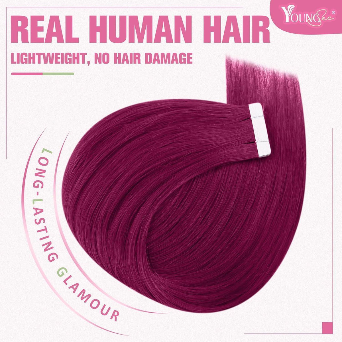 Magenta Tape Extensions Echthaar 45cm – 25g Remy