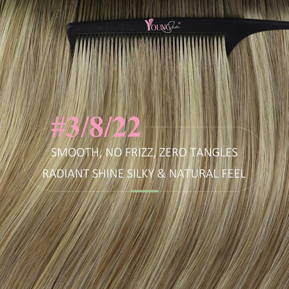 Echthaar Tape Extensions Braun Balayage Blond 35cm