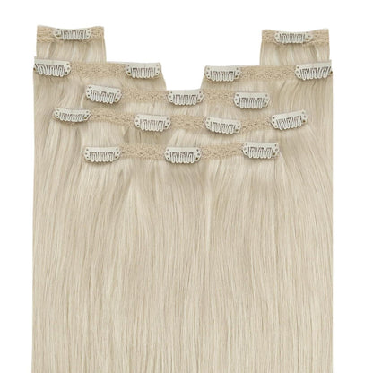Echthaar Clip-in Extensions Platinblond 55cm