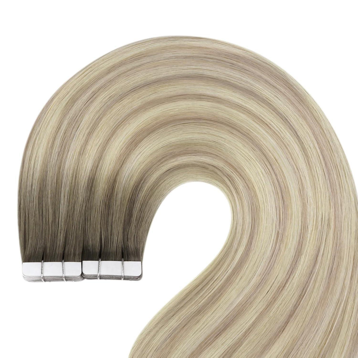 Echthaar Tape Extensions Ombre 45cm - Blond & Platinblond