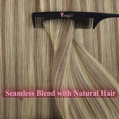 Echthaar Tape Extensions Hellbraun 45cm - Haarverlängerung
