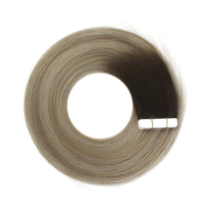 Echthaar Tape Extensions Balayage Braun Blond 40cm