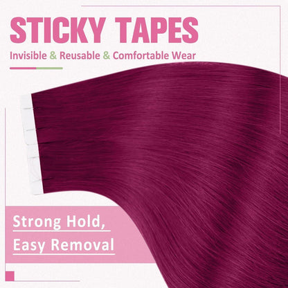 Magenta Tape Extensions Echthaar 40cm - 25g Remy