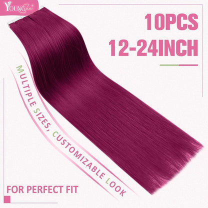 Magenta Tape Extensions Echthaar 55cm - 25g Remy