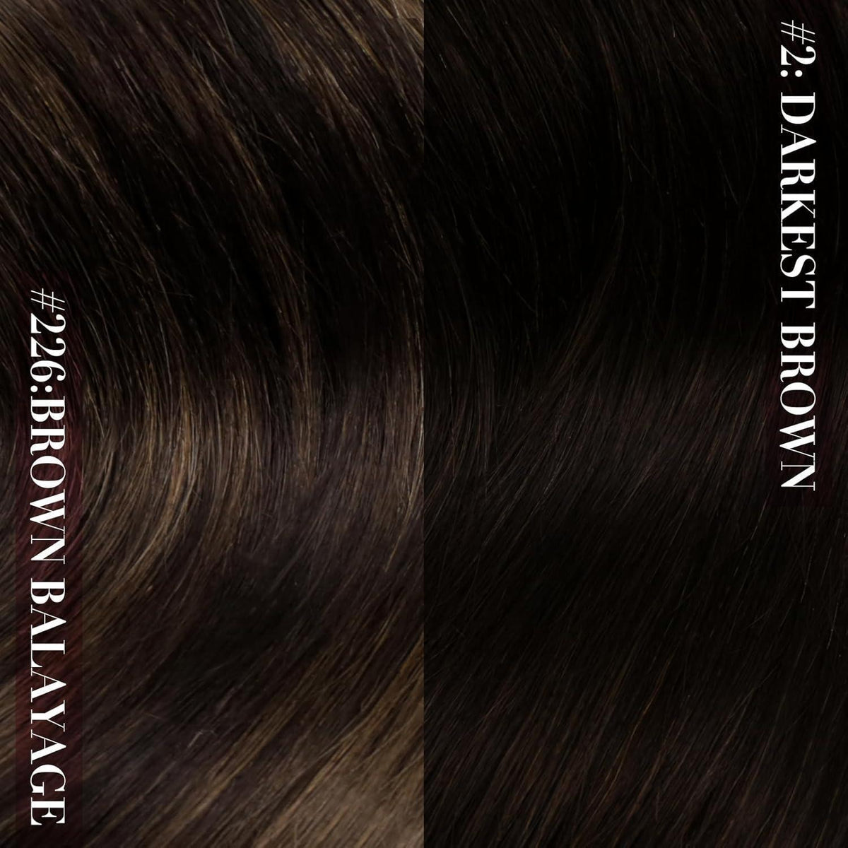 Clip-in Echthaar Extensions Ombre Dunkelbraun 55cm