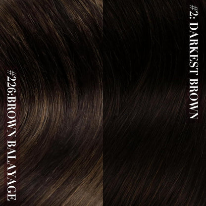 Clip-in Echthaar Extensions Ombre Dunkelbraun 55cm