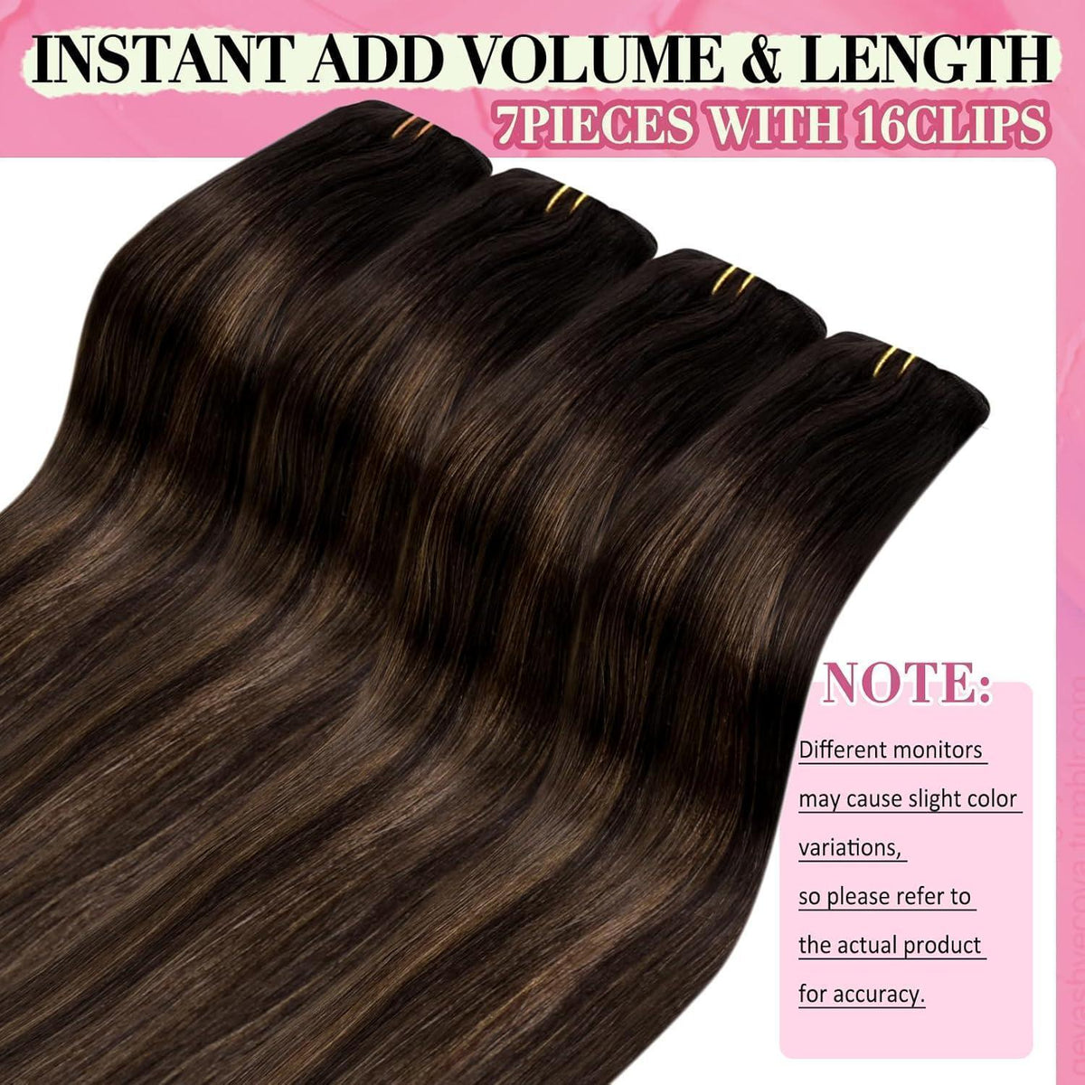 Clip-in Echthaar Extensions Ombre Braun 35cm 120g