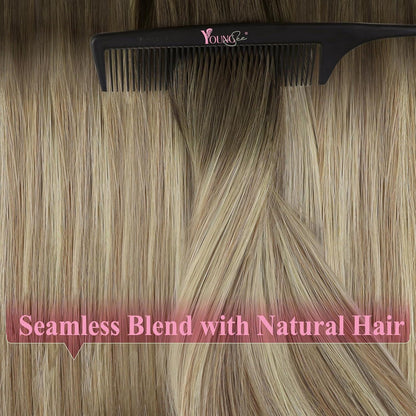 Echthaar Tape Extensions Balayage Braun Blond 45cm