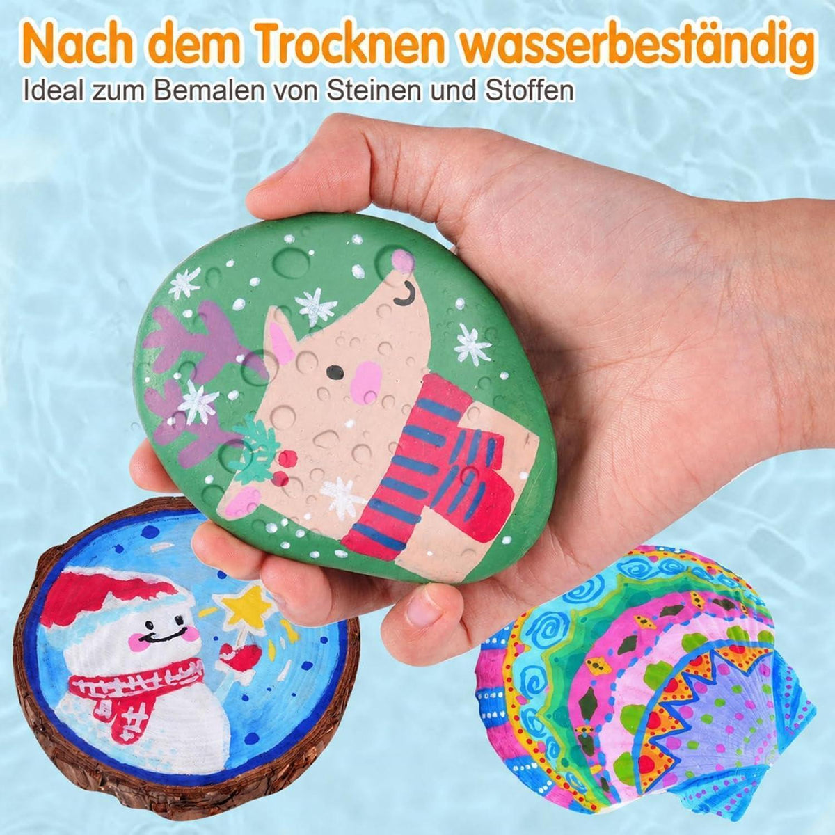 168 Acrylstifte Set Wasserfest für Stein, Holz & Co.