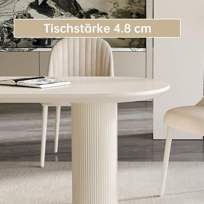 Weißer ovaler Esstisch 180cm – Modern & Platz für 6-8 Personen