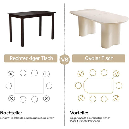 Moderner Esstisch weiß 160cm – Minimalistisch & Platz für 4-8 Personen