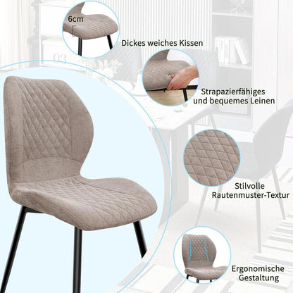 Gepolsterte Esszimmerstühle 2er Set – Braun, Modern & Komfortabel