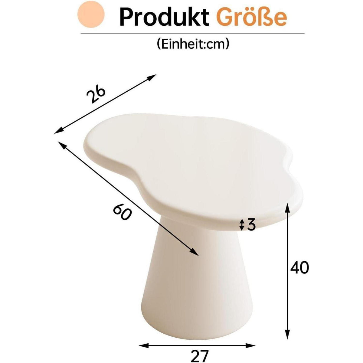 Guyii Cloud Beistelltisch – Weiß, Modern & Minimalistisch