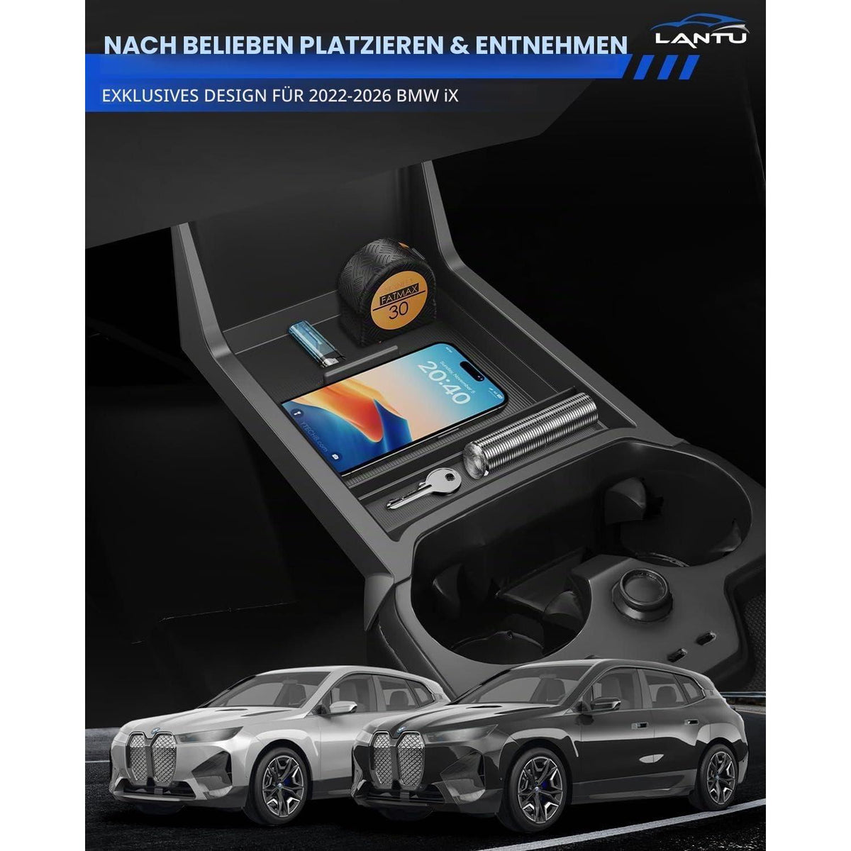 Mittelkonsolen Organizer Tray für BMW iX 2022-2026