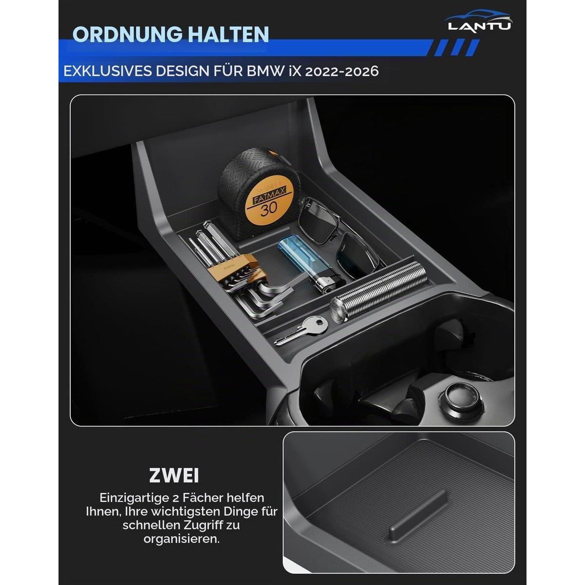 Mittelkonsolen Organizer Tray für BMW iX 2022-2026