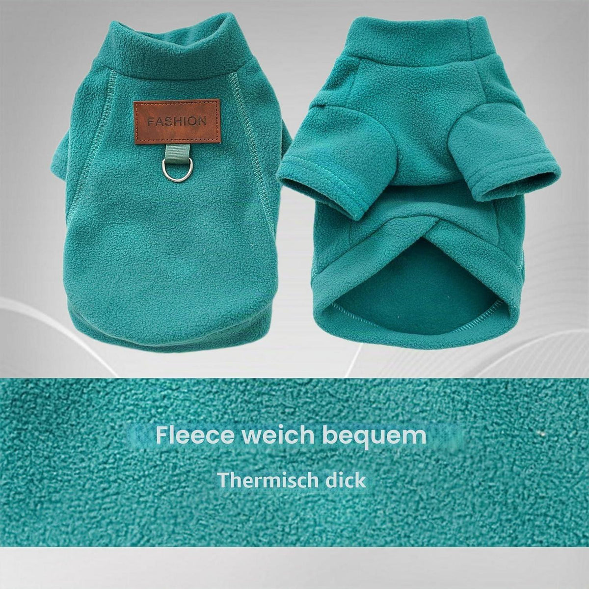 2er/3er Fleece Hundepullover – Warmer Rollkragen Sweater für kleine Hunde (Grau, Grün, Blau, S)