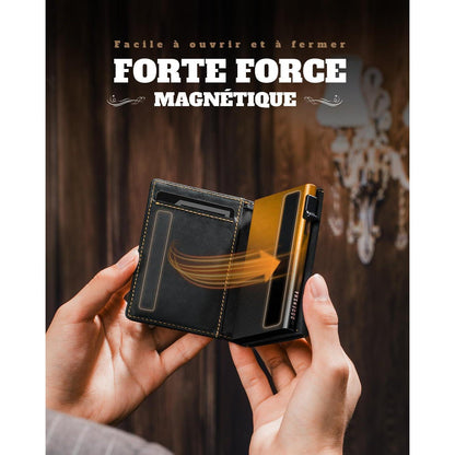 Slim Wallet mit Münzfach und RFID-Schutz | SchwarzGelb