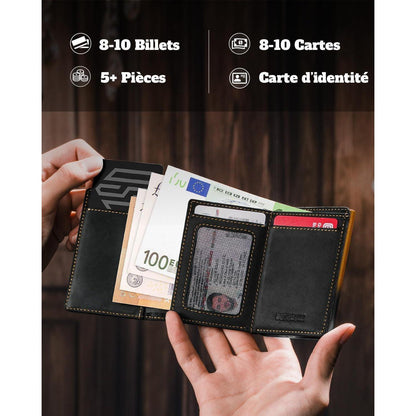 Slim Wallet mit Münzfach und RFID-Schutz | SchwarzGelb