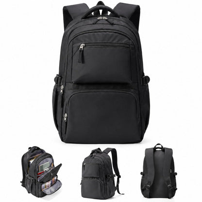 Schulrucksack für Teenager mit Laptopfach – Schwarz