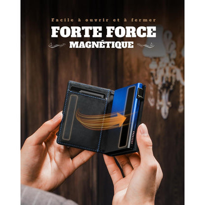 Slim Wallet Herren mit Münzfach, RFID Schutz, Magnetverschluss