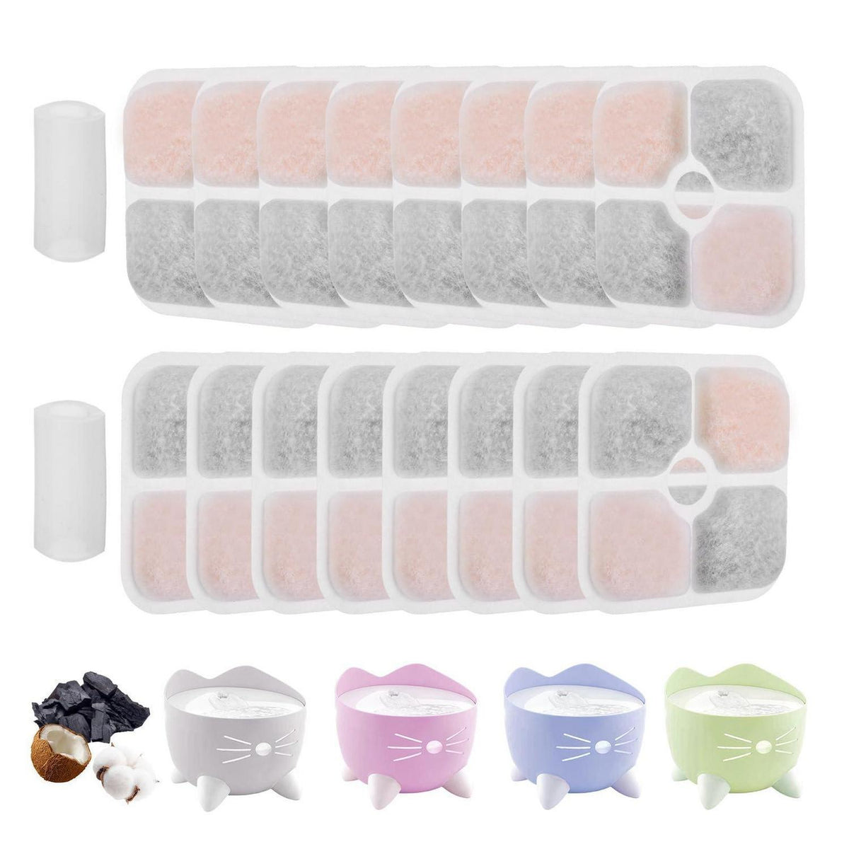 Katzenbrunnenfilter 16er Set mit Schläuchen