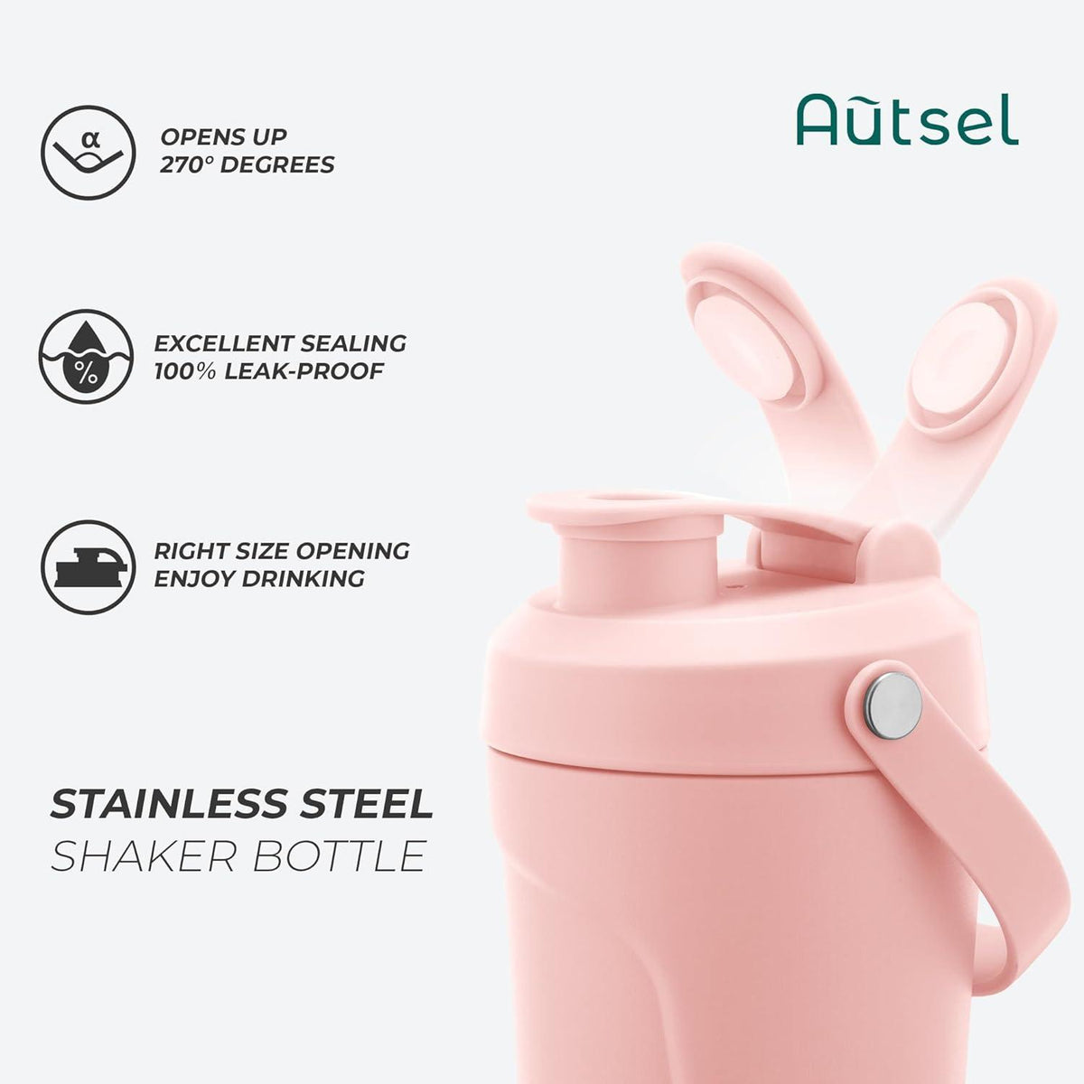 Edelstahl Protein Shaker 750ml mit Kugel Vakuum Isolierthaker Shake