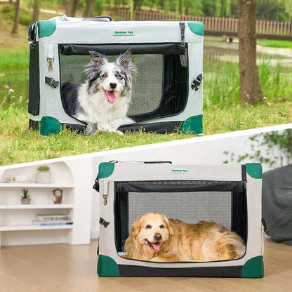 Faltbare Hundebox mit Tragegriffen & Decke – Grau, 91x64x64cm