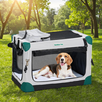 Faltbare Hundebox mit Decke – 76x53x53cm, Grau