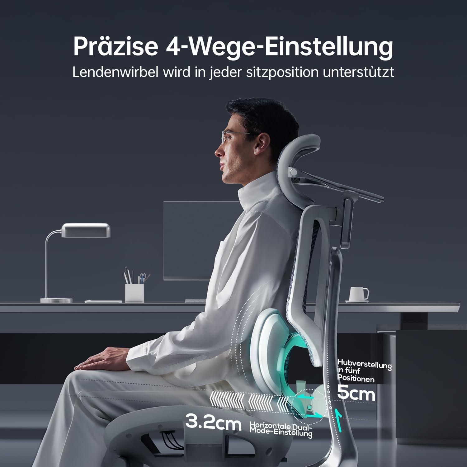 Hbada E3 Ultra Ergonomischer Bürostuhl mit 4D Kopfstütze
