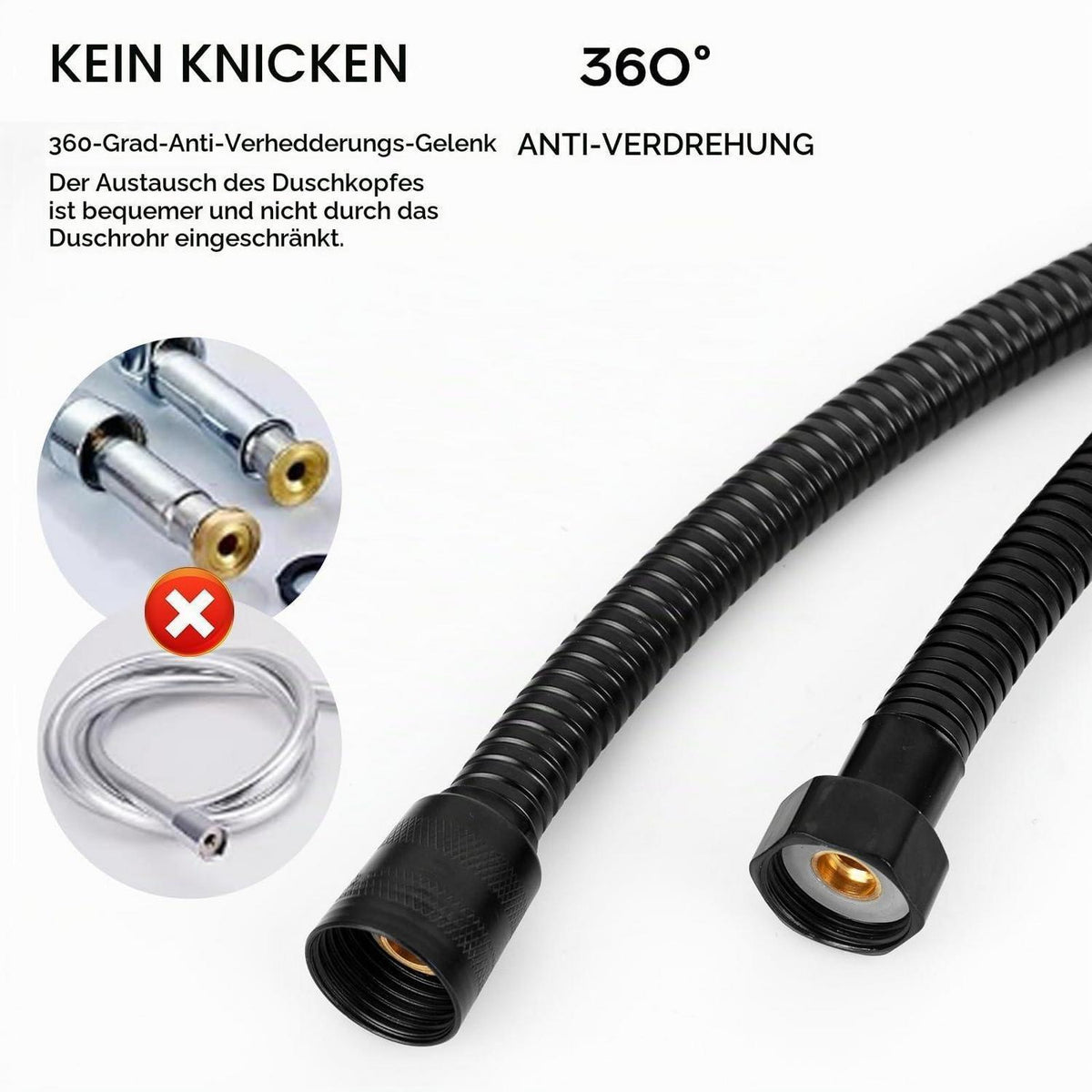 Duschschlauch 1,5m mit Verdrehschutz – Flexibel & Langlebig