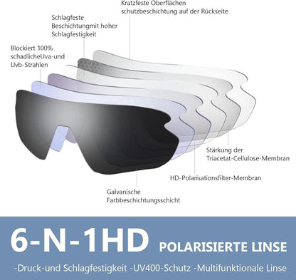 Sportsonnenbrille polarisiert ultraleicht Aluminium UV400 Unisex