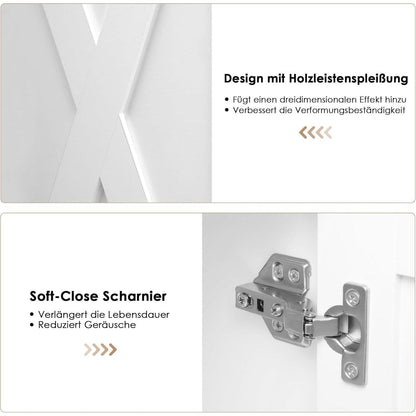 Sideboard mit Schubladen & Türen – Küchenschrank Weiß & Schwarz