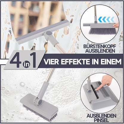 Self-cleaning Broom and Dustpan Set with Long Handle