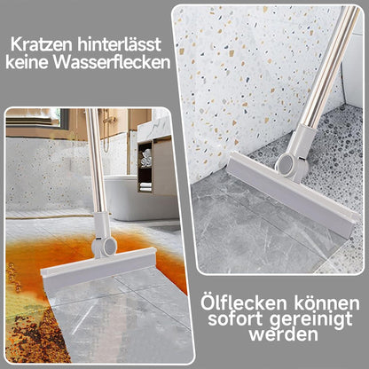 4-in-1 Besen und Schaufel Set mit langem Stiel - Kehrschaufel Grau